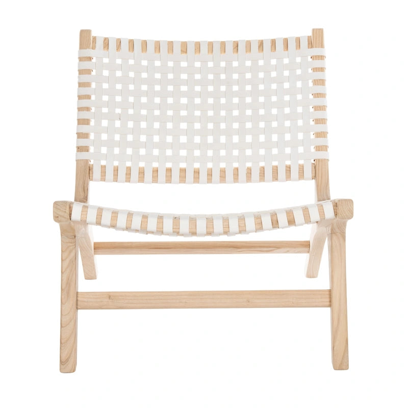 Fauteuil d'appoint en cuir tressé