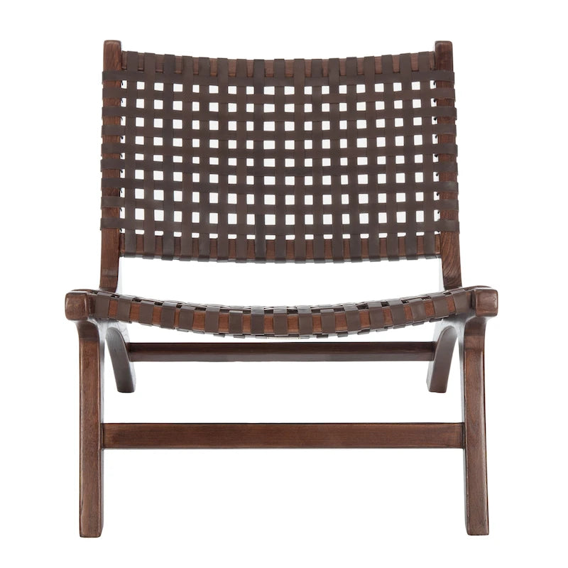 Fauteuil d'appoint en cuir tressé