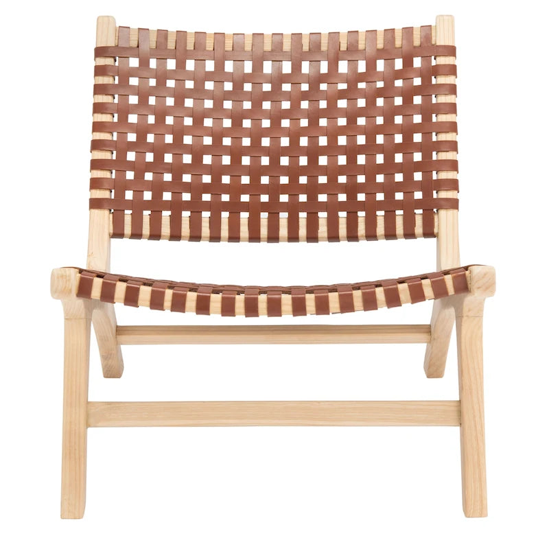 Fauteuil d'appoint en cuir tressé
