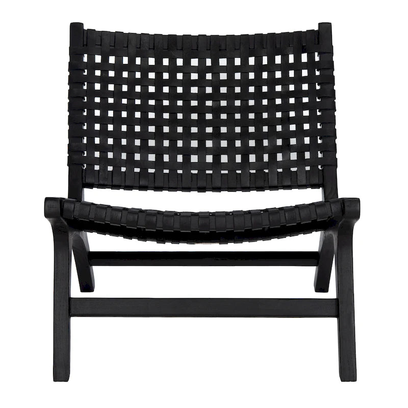 Fauteuil d'appoint en cuir tressé