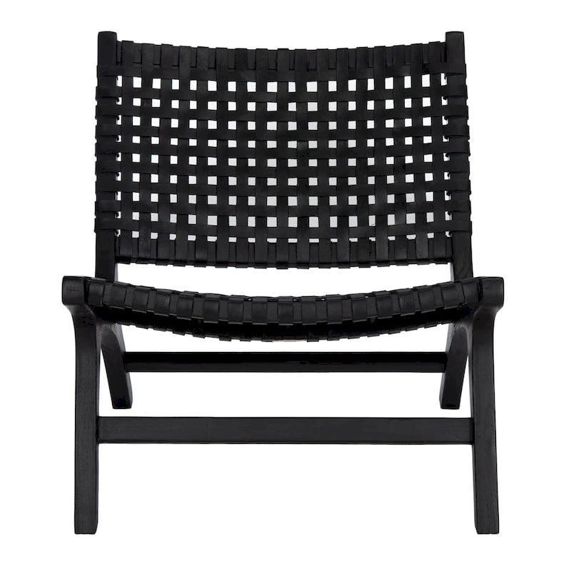 Fauteuil d'appoint en cuir tressé