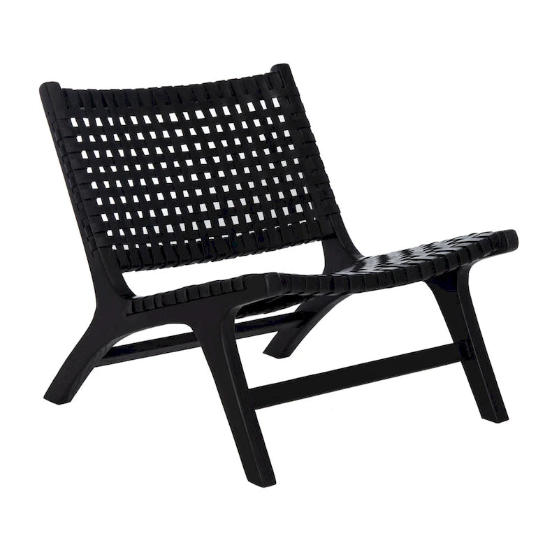 Fauteuil d'appoint en cuir tressé