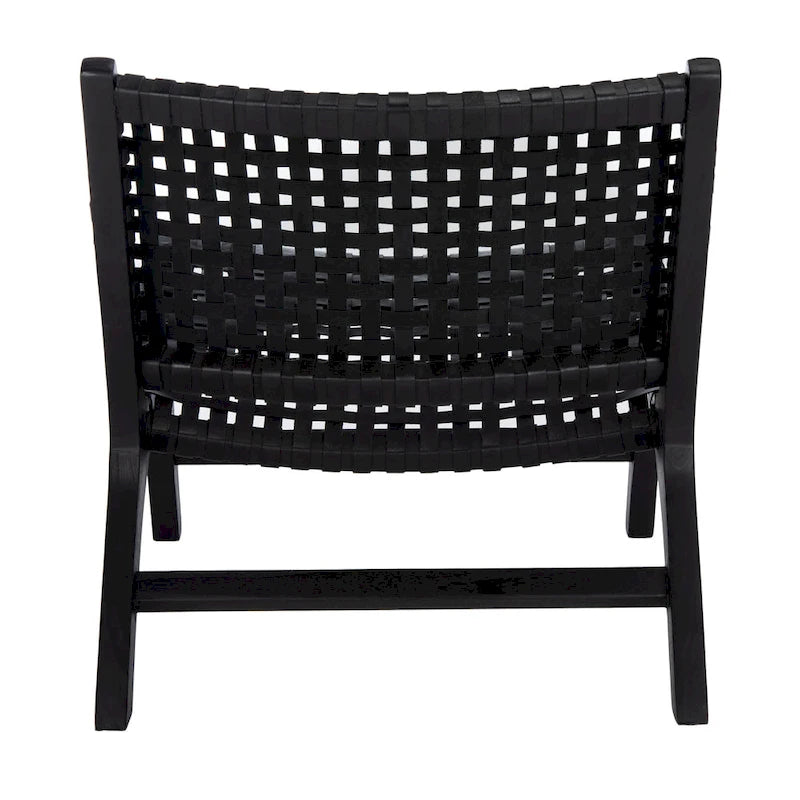 Fauteuil d'appoint en cuir tressé