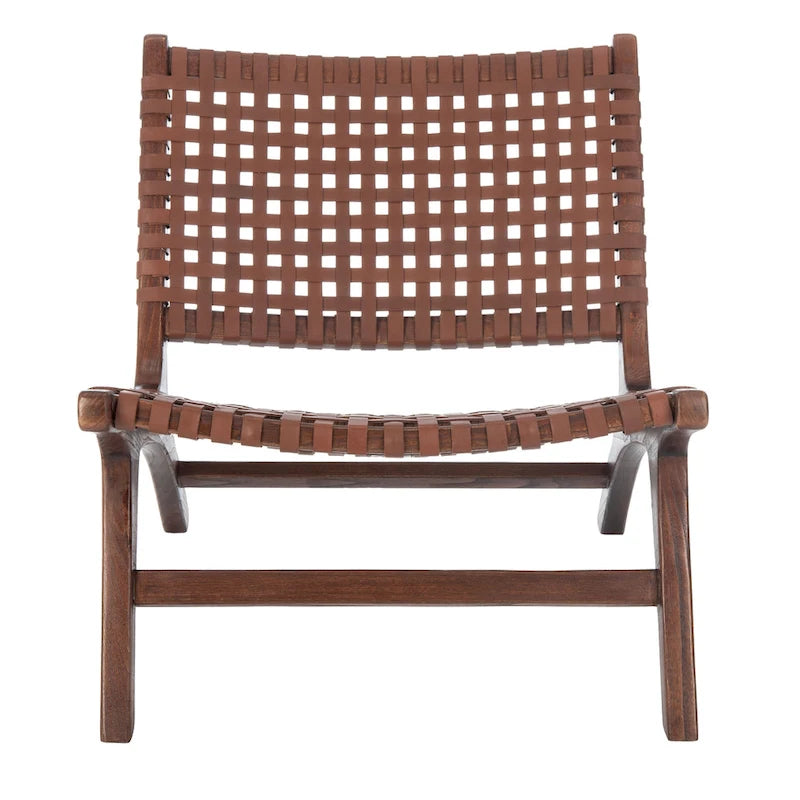 Fauteuil d'appoint en cuir tressé