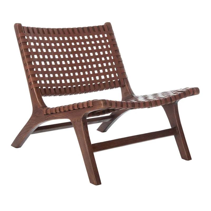 Fauteuil d'appoint en cuir tressé