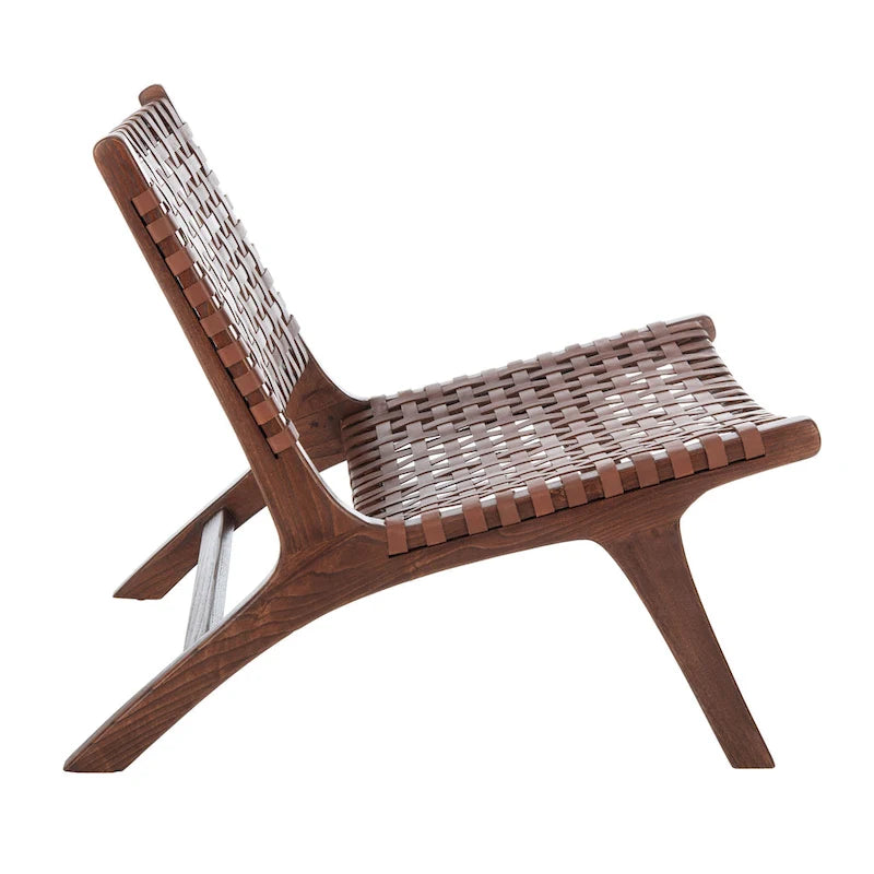Fauteuil d'appoint en cuir tressé