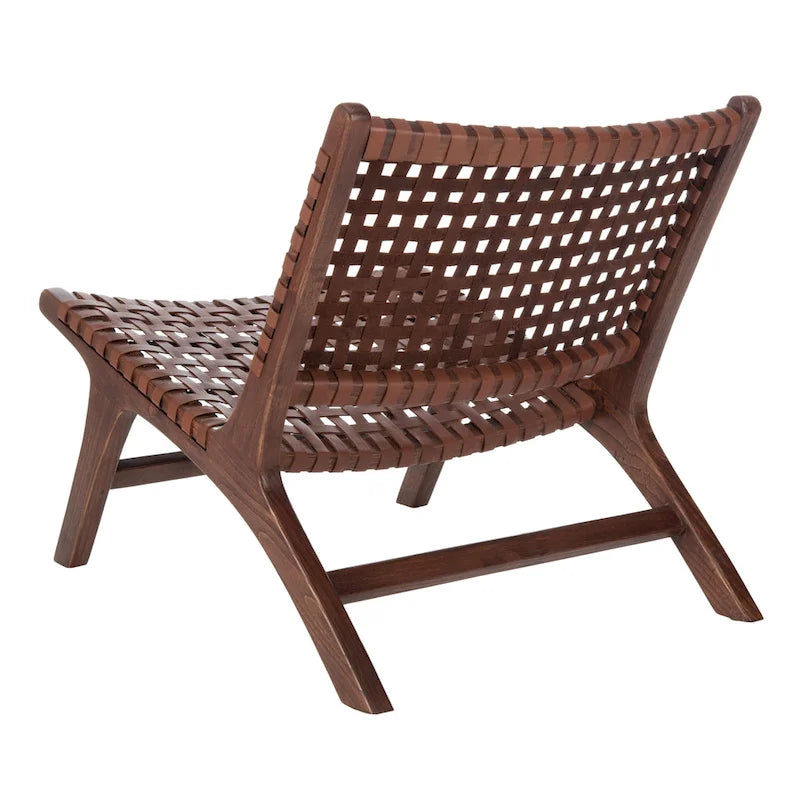 Fauteuil d'appoint en cuir tressé