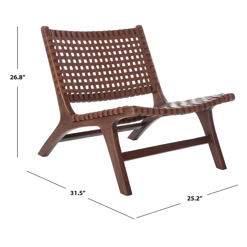 Fauteuil d'appoint en cuir tressé