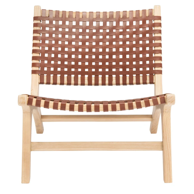Fauteuil d'appoint en cuir tressé