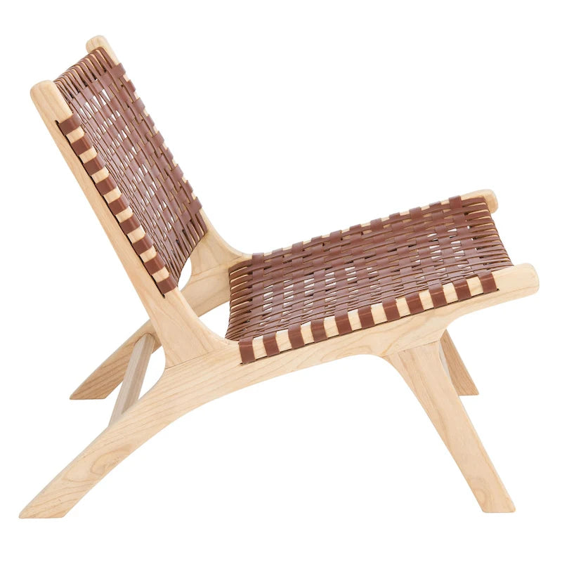 Fauteuil d'appoint en cuir tressé