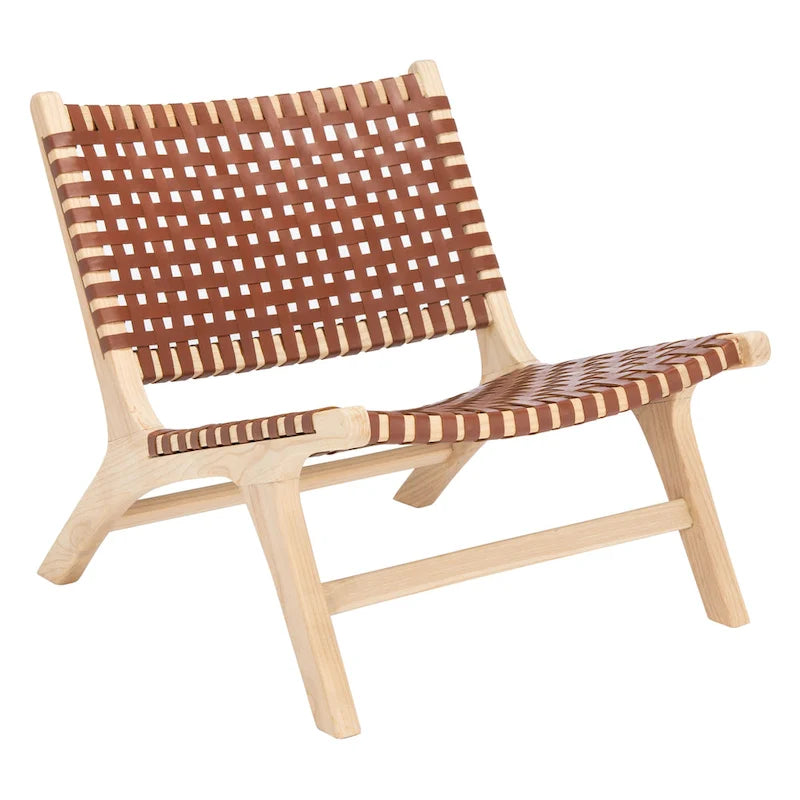 Fauteuil d'appoint en cuir tressé