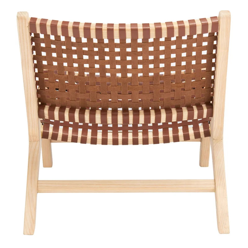 Fauteuil d'appoint en cuir tressé