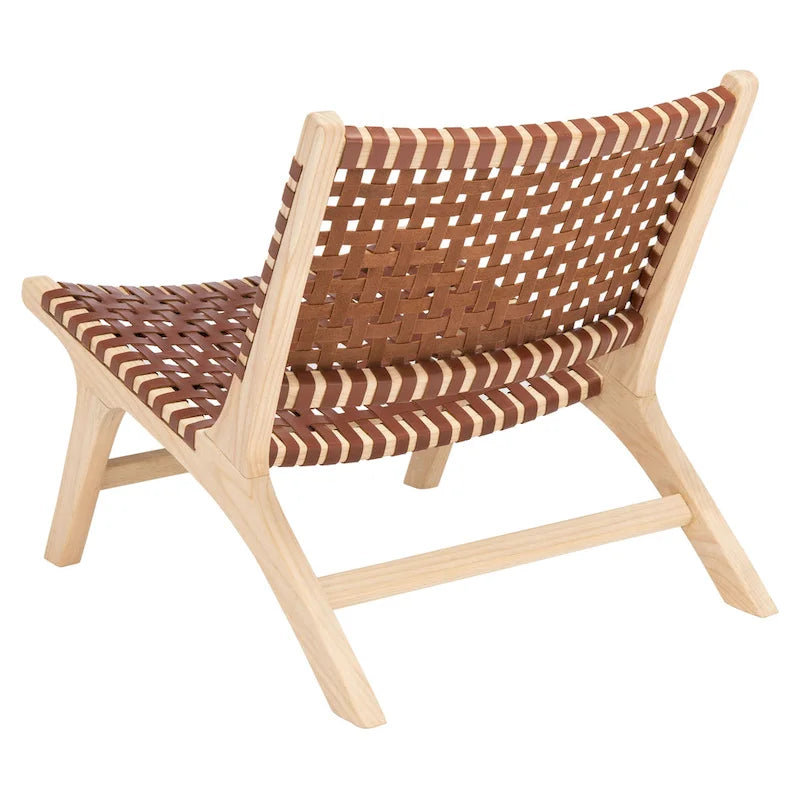 Fauteuil d'appoint en cuir tressé