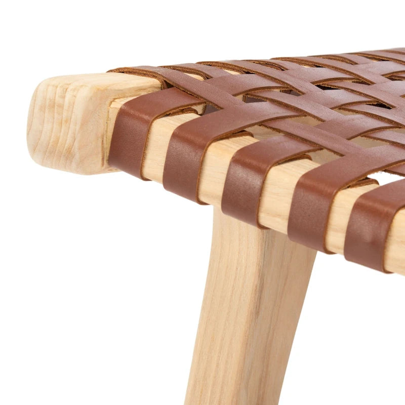 Fauteuil d'appoint en cuir tressé