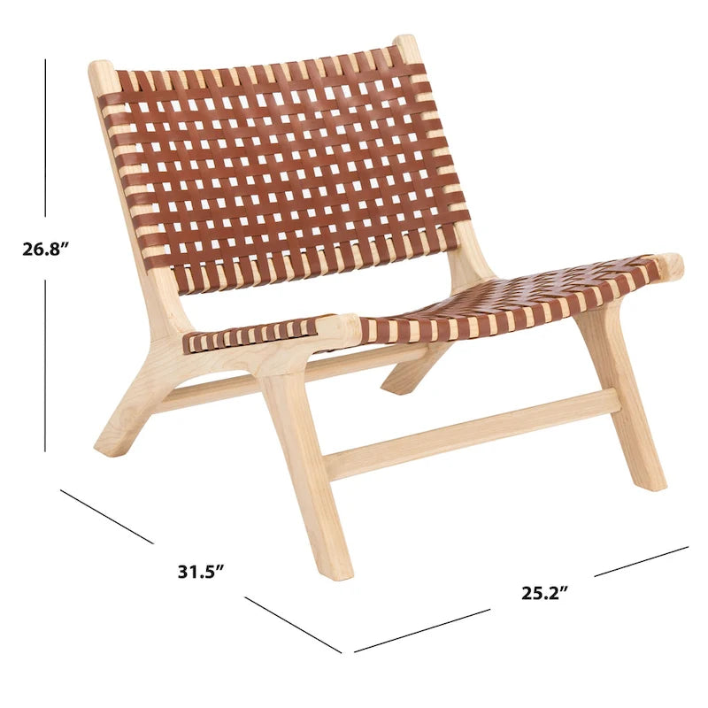 Fauteuil d'appoint en cuir tressé