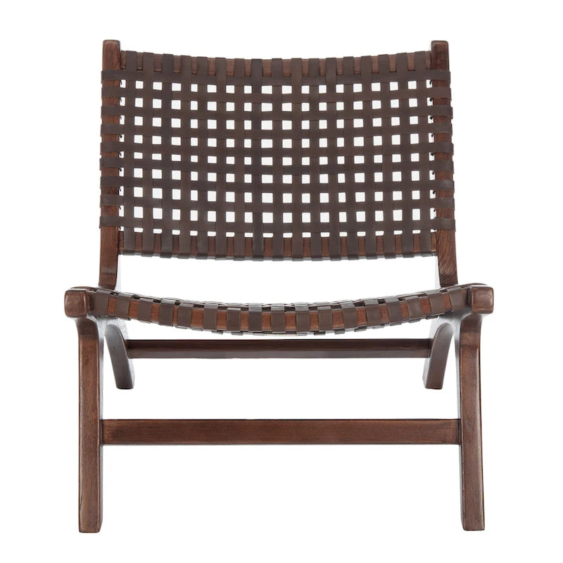 Fauteuil d'appoint en cuir tressé