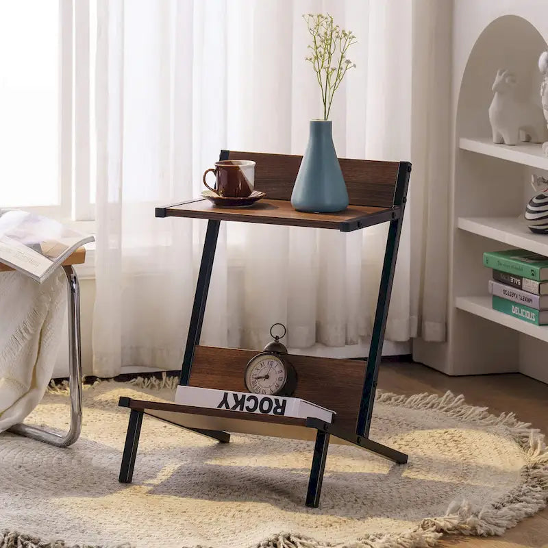 Petite Table d'appoint avec Rangement, Table de Chevet Moderne et Simple