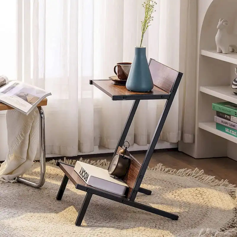 Petite Table d'appoint avec Rangement, Table de Chevet Moderne et Simple