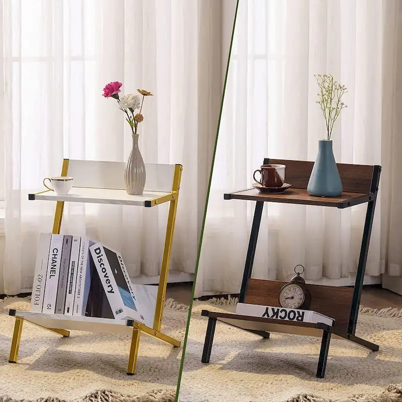Petite Table d'appoint avec Rangement, Table de Chevet Moderne et Simple