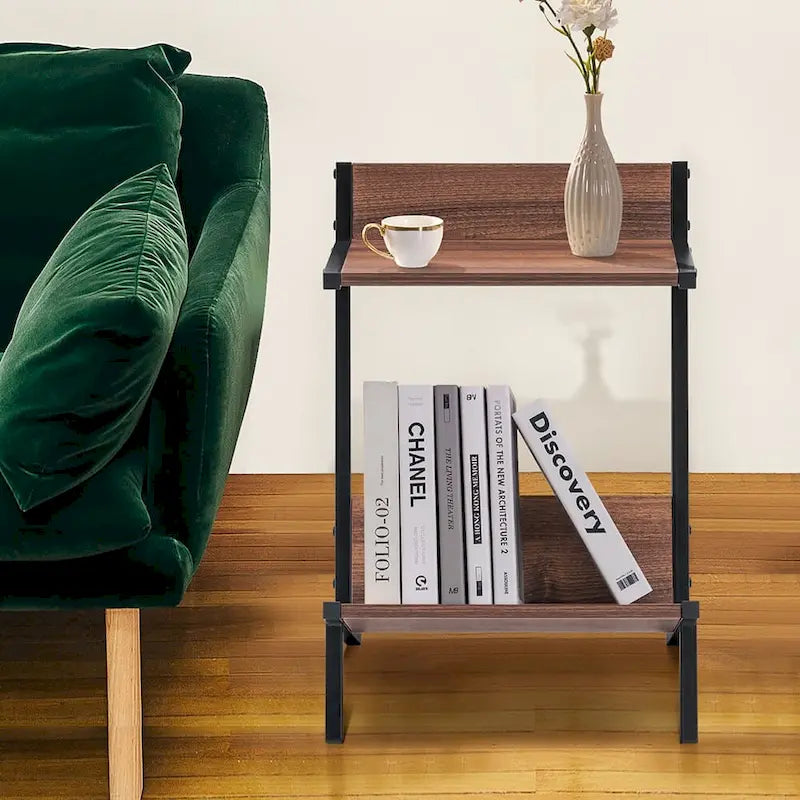 Petite Table d'appoint avec Rangement, Table de Chevet Moderne et Simple
