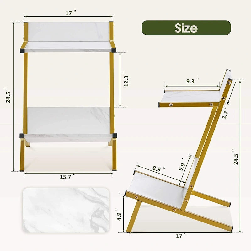 Petite Table d'appoint avec Rangement, Table de Chevet Moderne et Simple