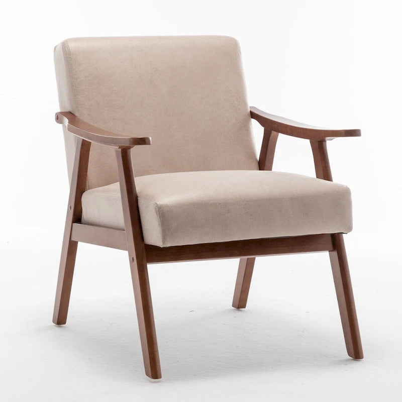 Fauteuil d'appoint à dossier extra-épais avec cadre en bois massif