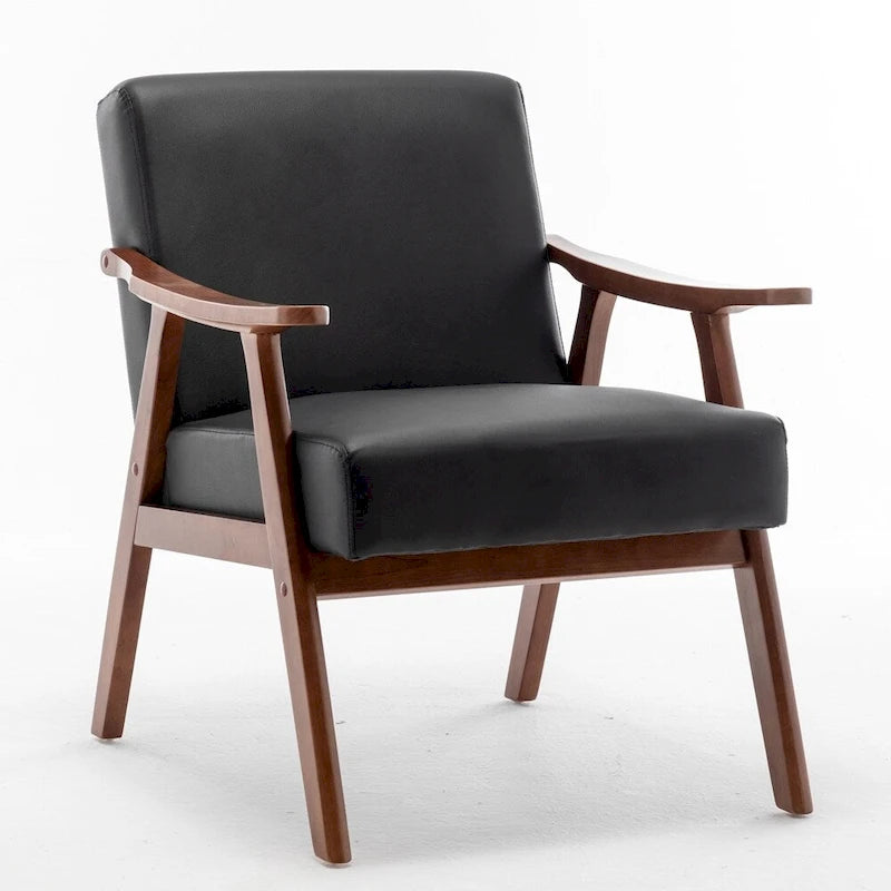 Fauteuil d'appoint à dossier extra-épais avec cadre en bois massif