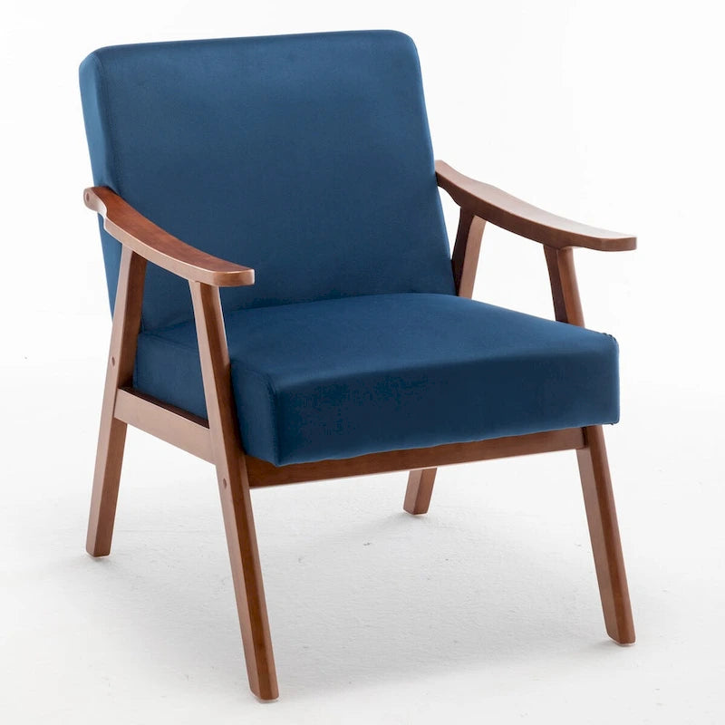 Fauteuil d'appoint à dossier extra-épais avec cadre en bois massif