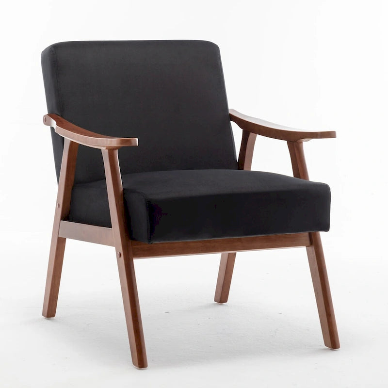 Fauteuil d'appoint à dossier extra-épais avec cadre en bois massif
