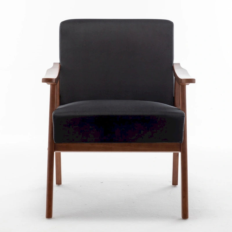 Fauteuil d'appoint à dossier extra-épais avec cadre en bois massif