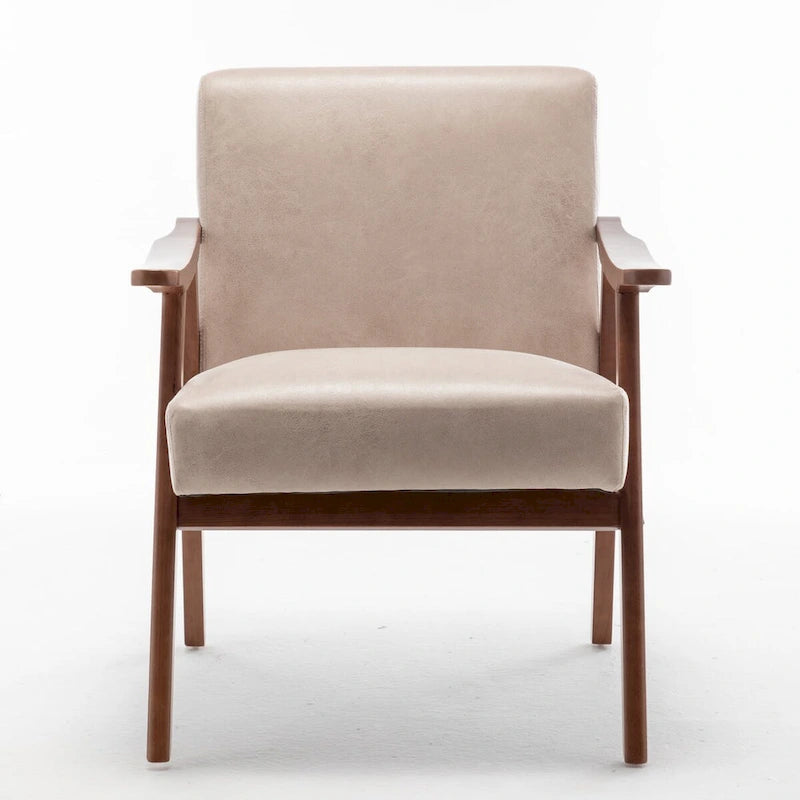Fauteuil d'appoint à dossier extra-épais avec cadre en bois massif