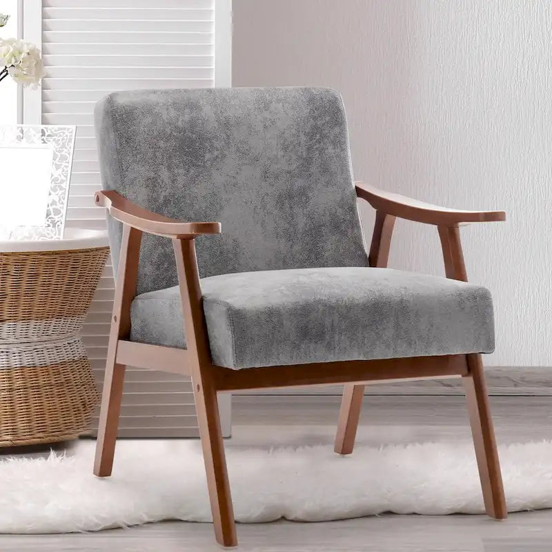 Fauteuil d'appoint à dossier extra-épais avec cadre en bois massif