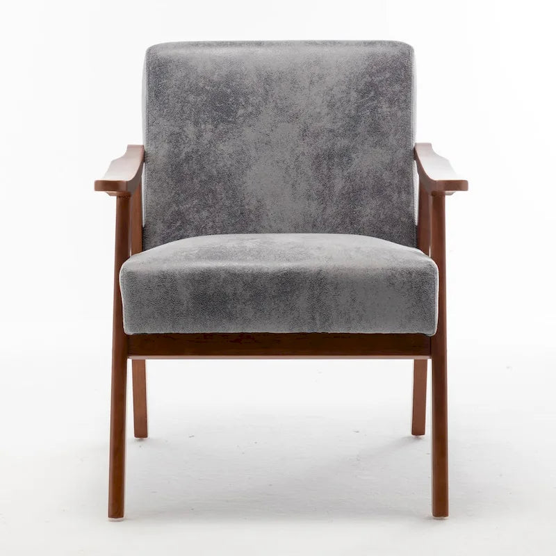 Fauteuil d'appoint à dossier extra-épais avec cadre en bois massif
