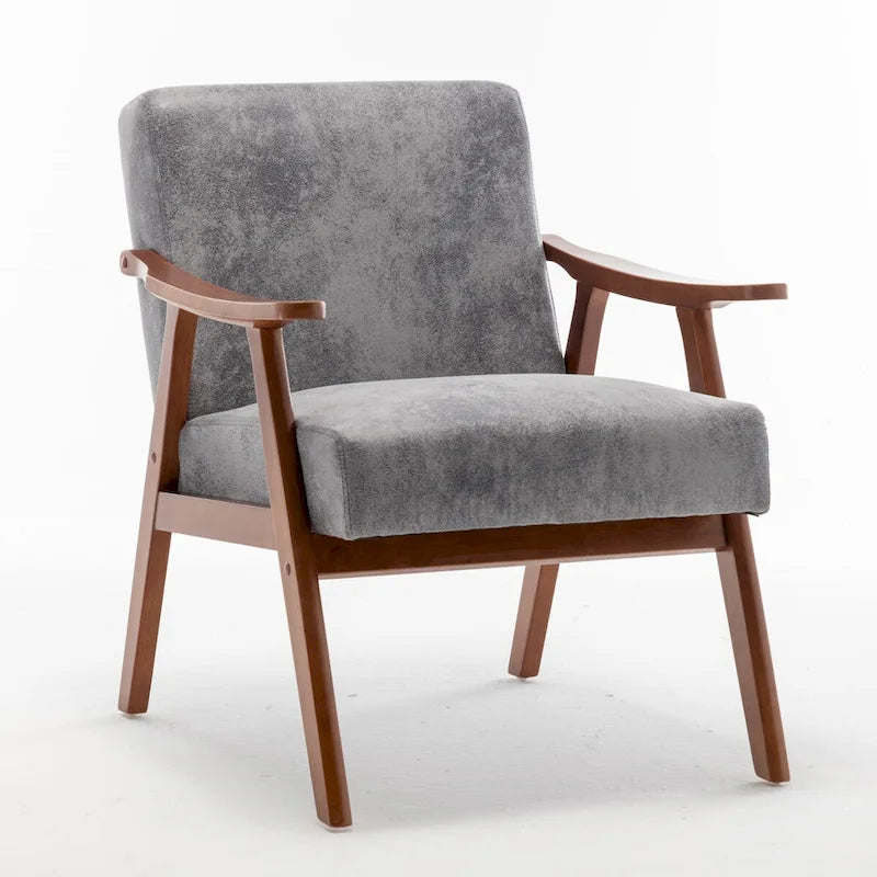 Fauteuil d'appoint à dossier extra-épais avec cadre en bois massif