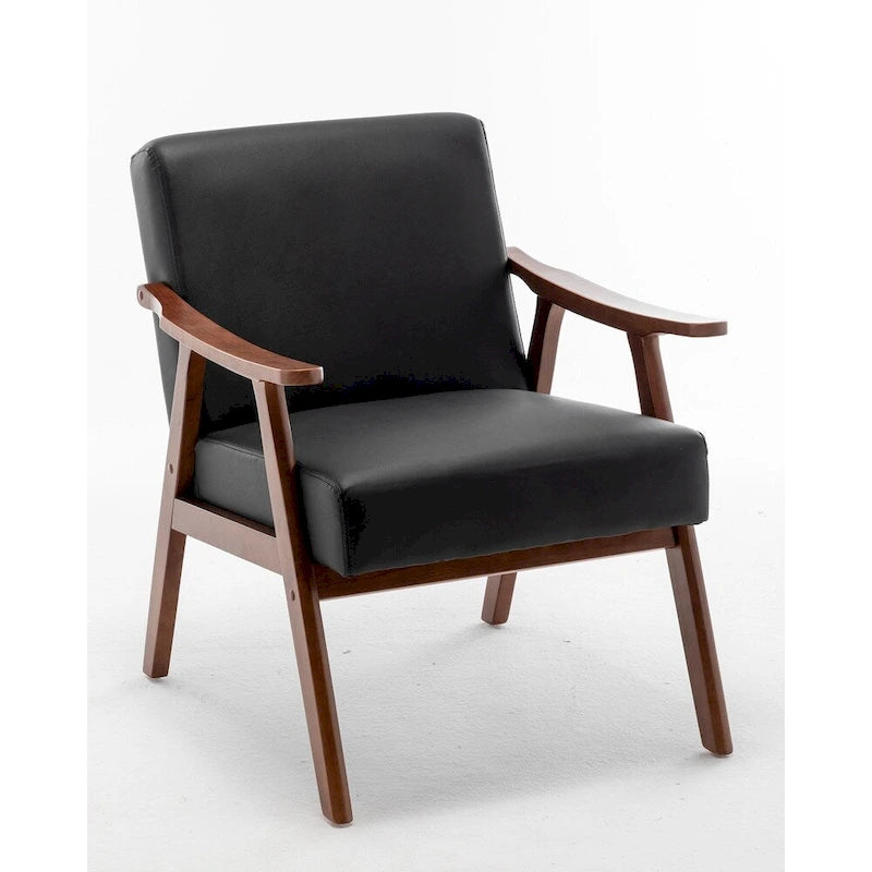 Fauteuil d'appoint à dossier extra-épais avec cadre en bois massif