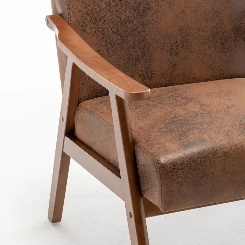 Fauteuil d'appoint à dossier extra-épais avec cadre en bois massif
