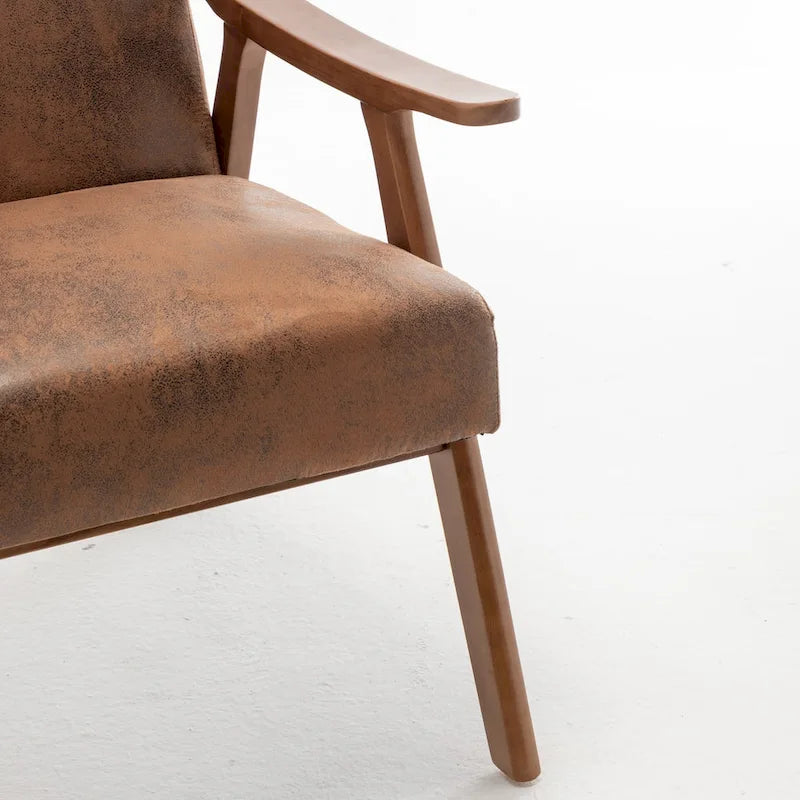 Fauteuil d'appoint à dossier extra-épais avec cadre en bois massif