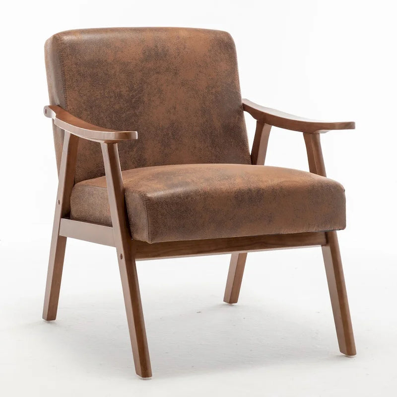 Fauteuil d'appoint à dossier extra-épais avec cadre en bois massif