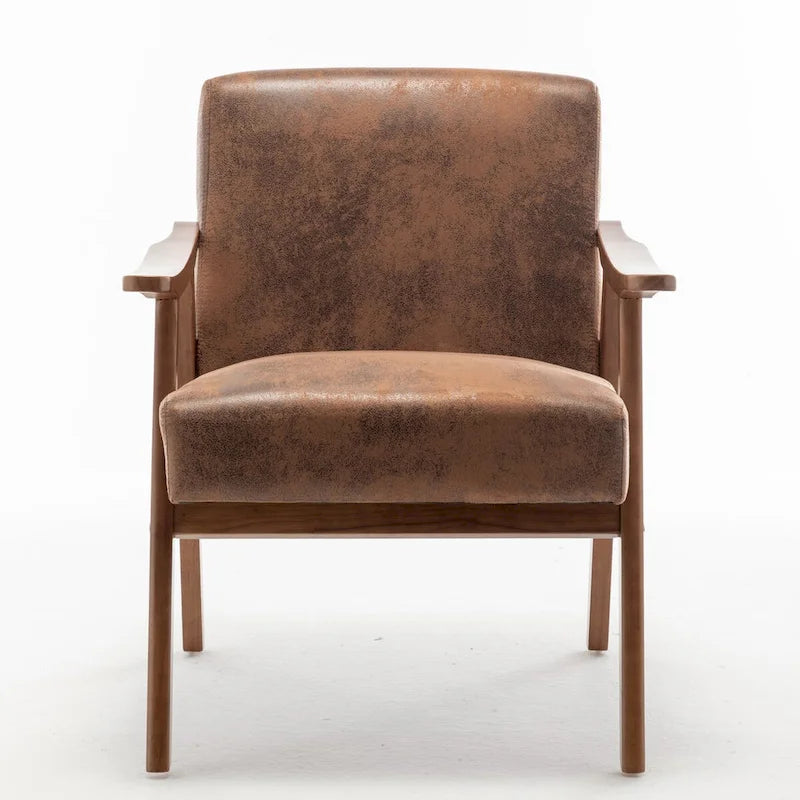 Fauteuil d'appoint à dossier extra-épais avec cadre en bois massif
