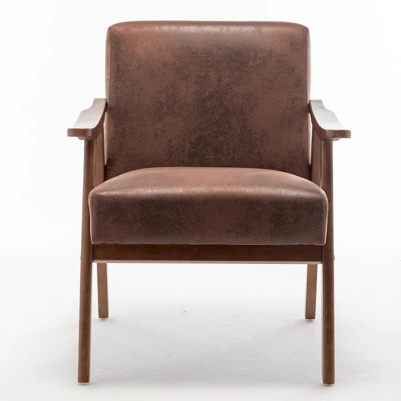Fauteuil d'appoint à dossier extra-épais avec cadre en bois massif