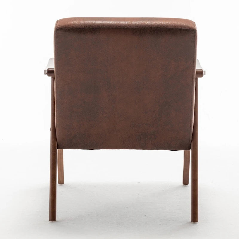 Fauteuil d'appoint à dossier extra-épais avec cadre en bois massif