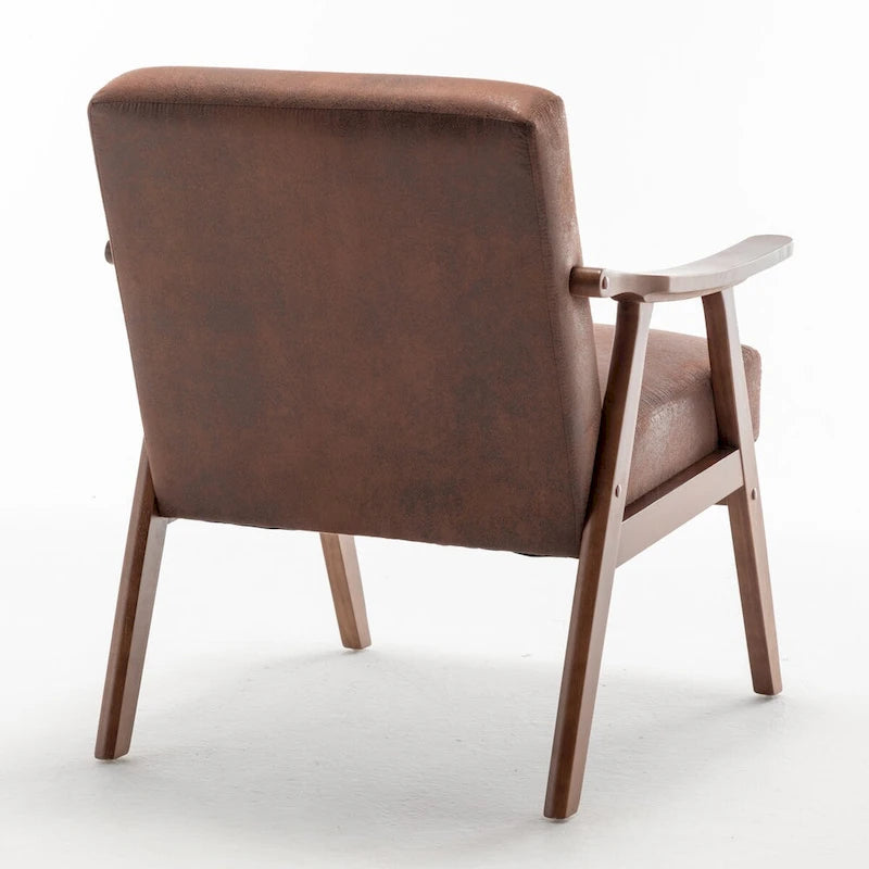 Fauteuil d'appoint à dossier extra-épais avec cadre en bois massif