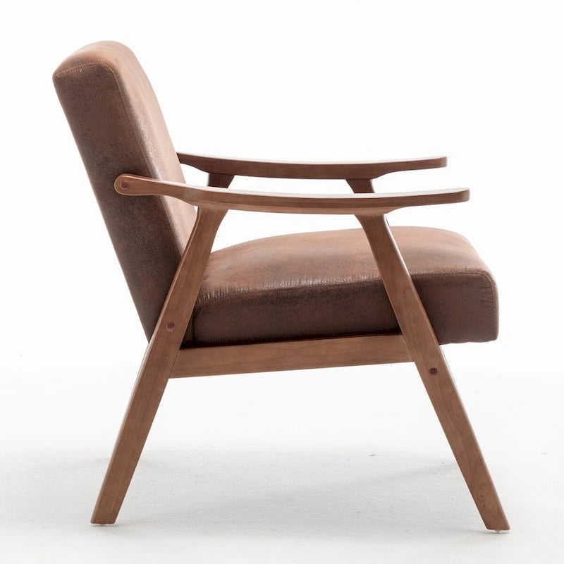Fauteuil d'appoint à dossier extra-épais avec cadre en bois massif