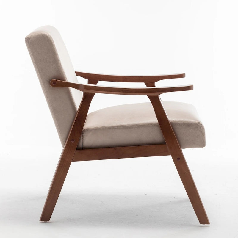 Fauteuil d'appoint à dossier extra-épais avec cadre en bois massif