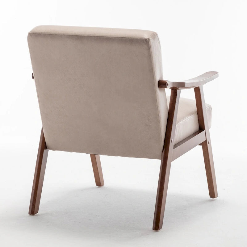 Fauteuil d'appoint à dossier extra-épais avec cadre en bois massif