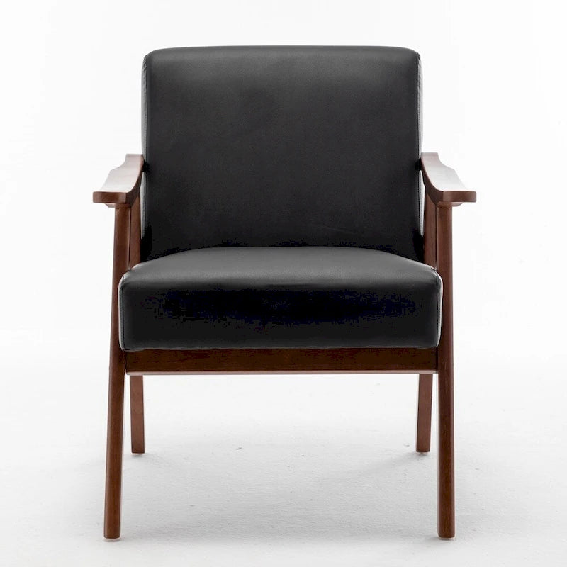 Fauteuil d'appoint à dossier extra-épais avec cadre en bois massif