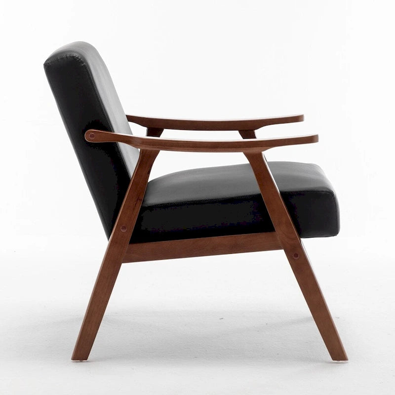 Fauteuil d'appoint à dossier extra-épais avec cadre en bois massif