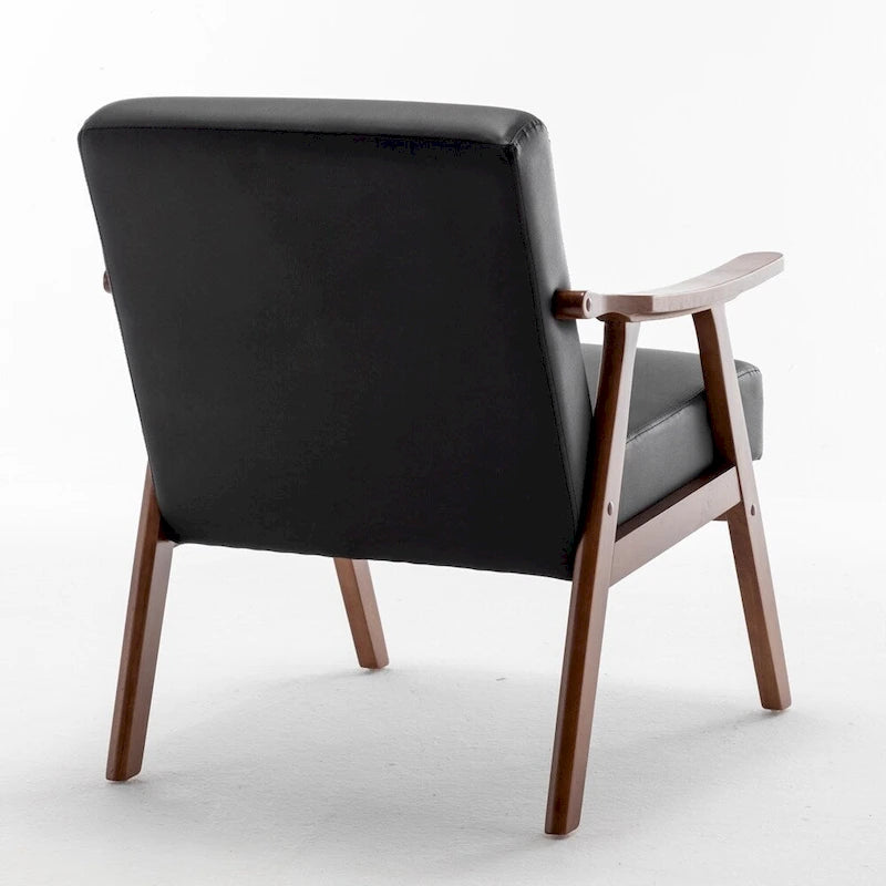 Fauteuil d'appoint à dossier extra-épais avec cadre en bois massif