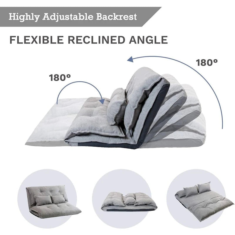 Fauteuil-lit réglable, ergonomique et recouvert de tissu