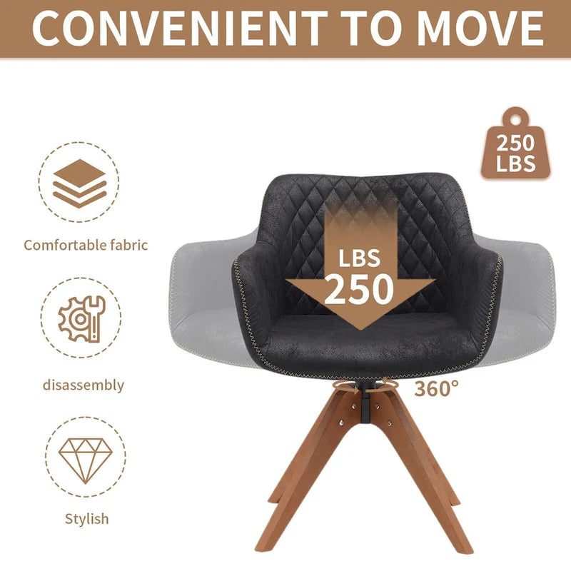 Fauteuil pivotant de bureau en suédine
